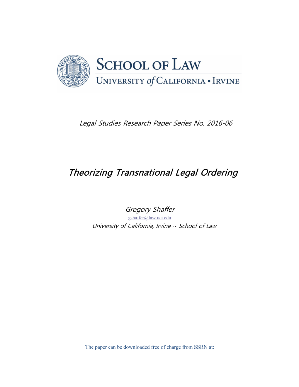 Theorizing Transnational Legal Ordering