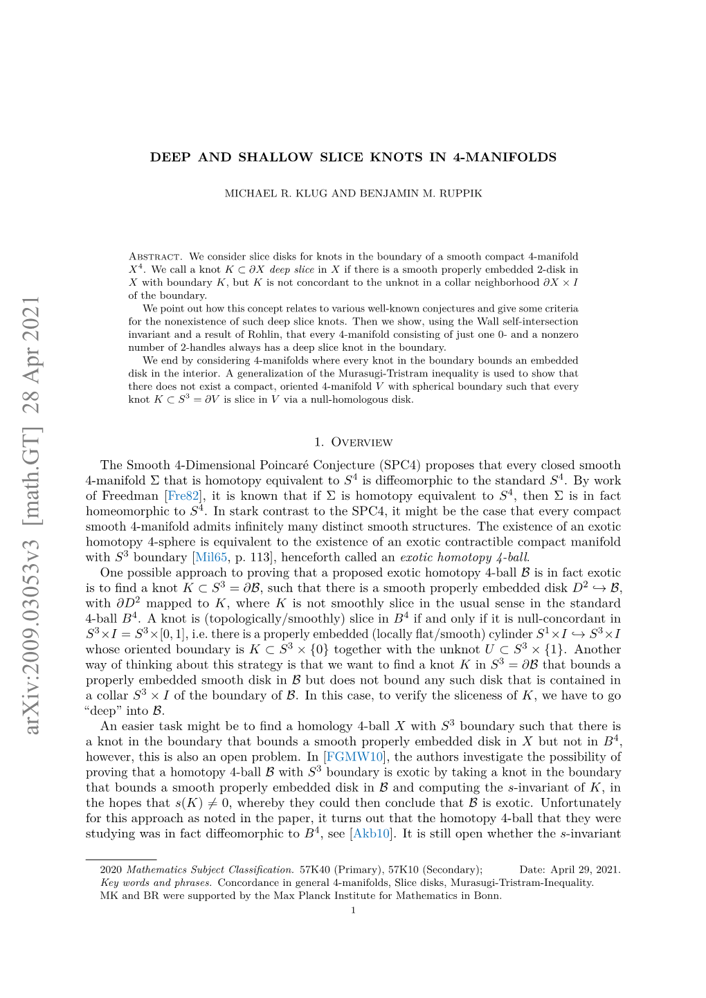 Deep and Shallow Slice Knots in 4-Manifolds