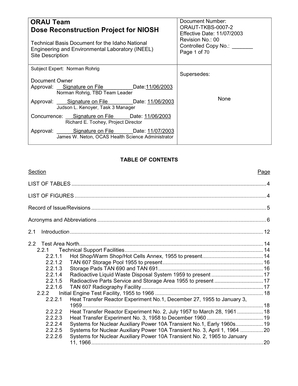 ORAU Team Document Number: ORAUT-TKBS-0007-2