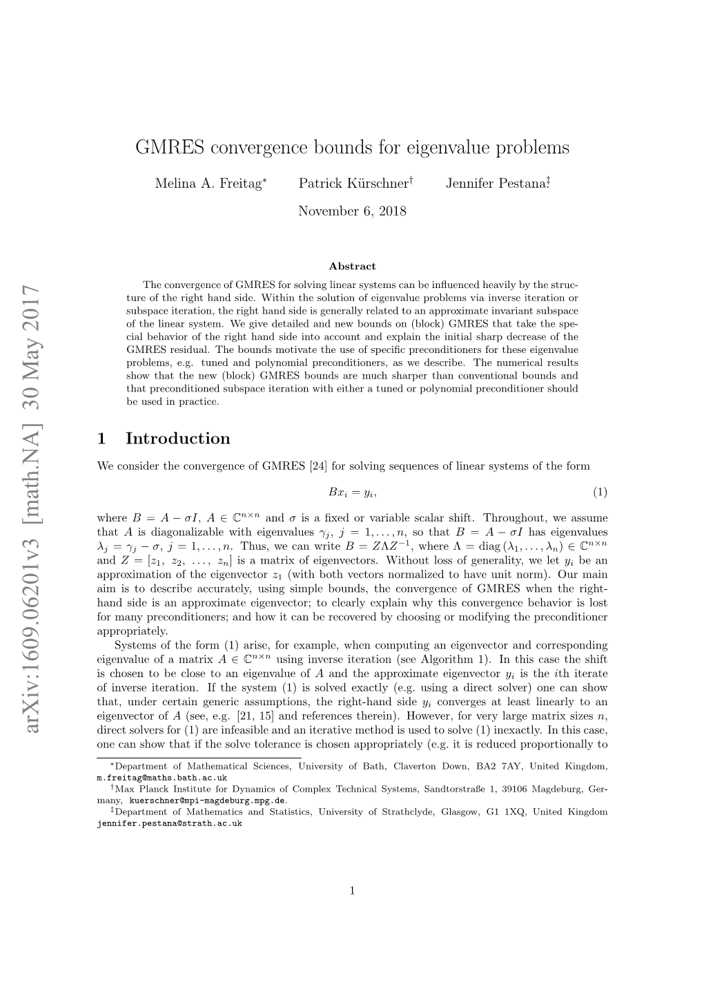 GMRES Convergence Bounds for Eigenvalue Problems