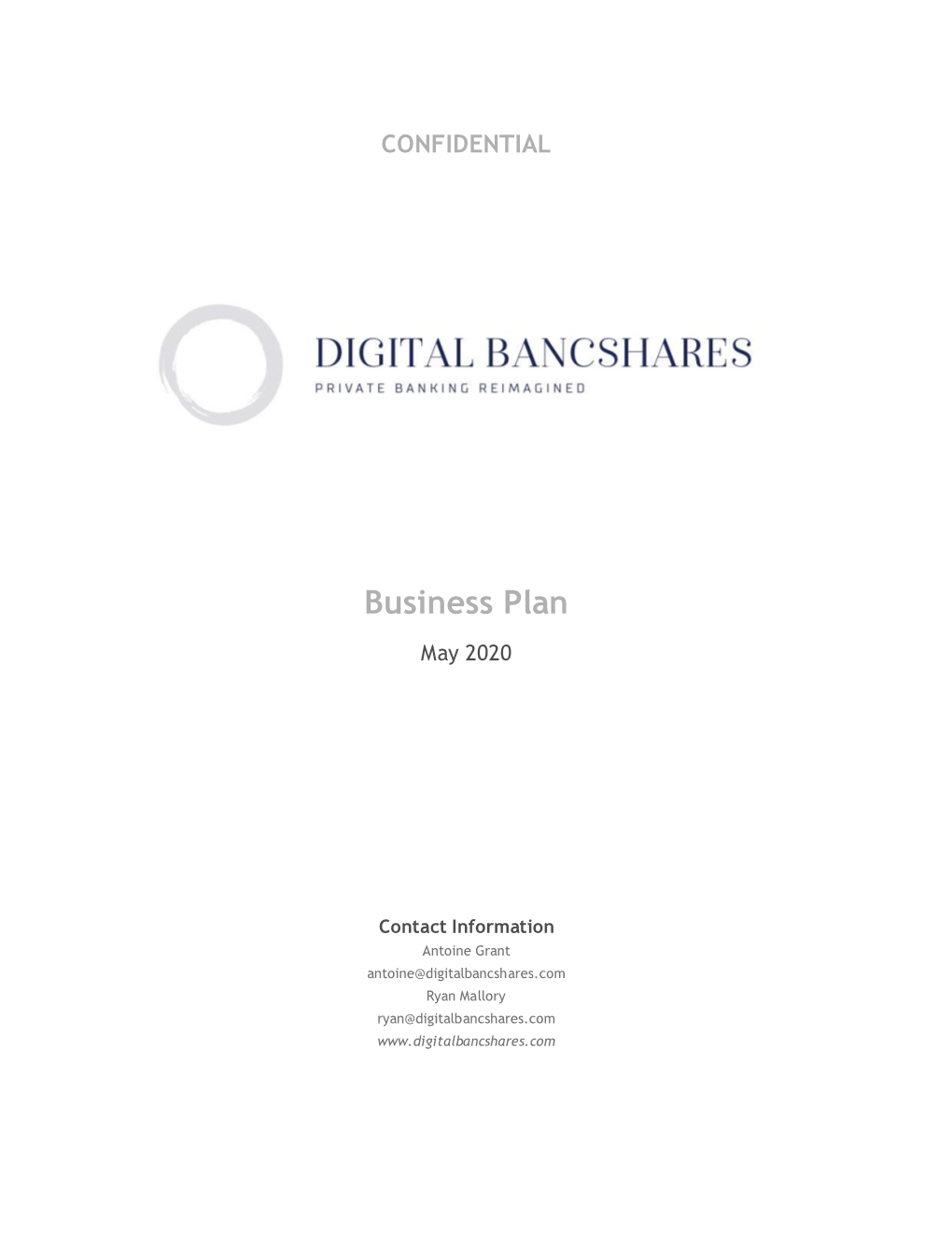 Business Plan May 2020