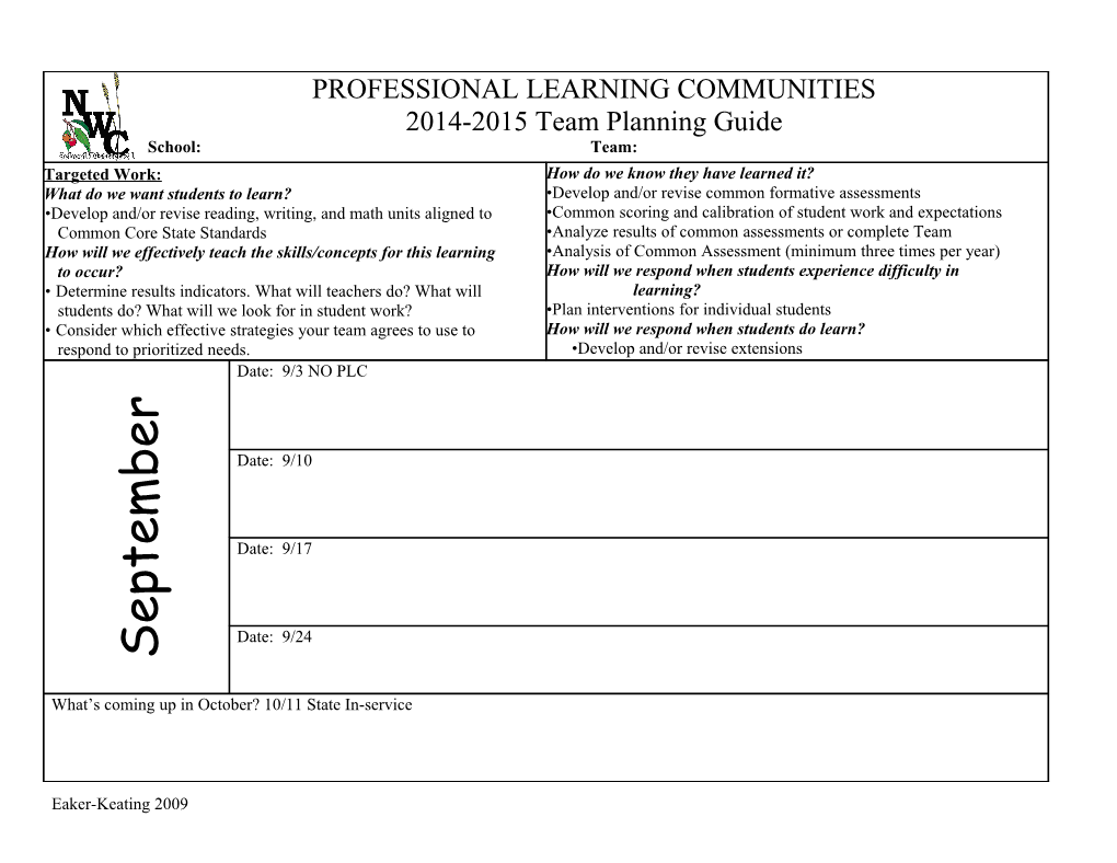 Professional Learning Communities