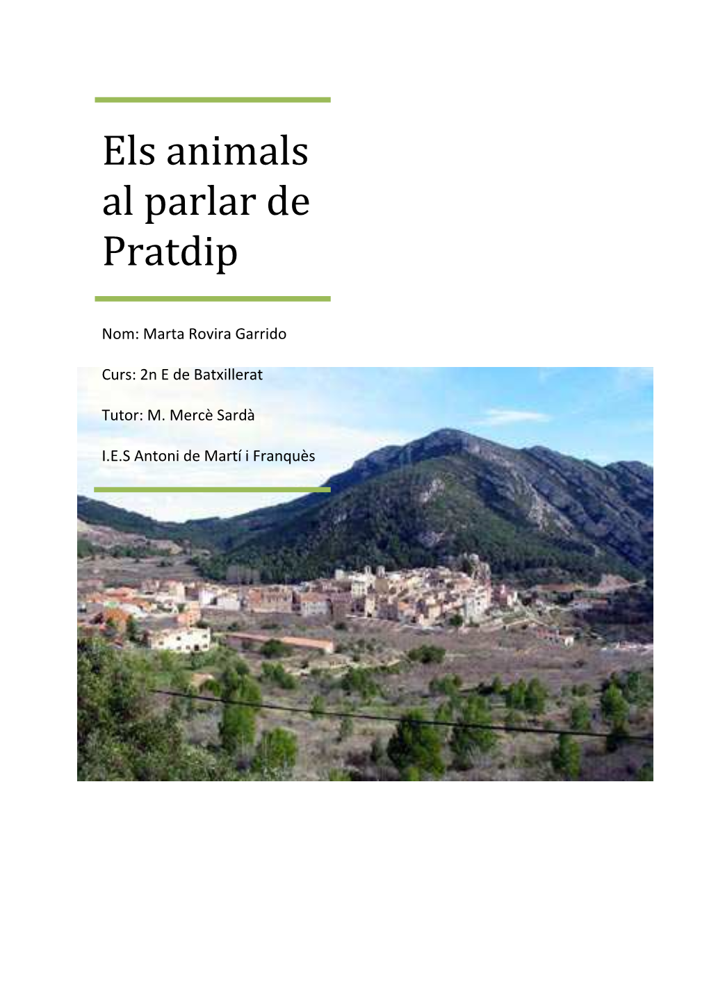 Els Animals Al Parlar De Pratdip