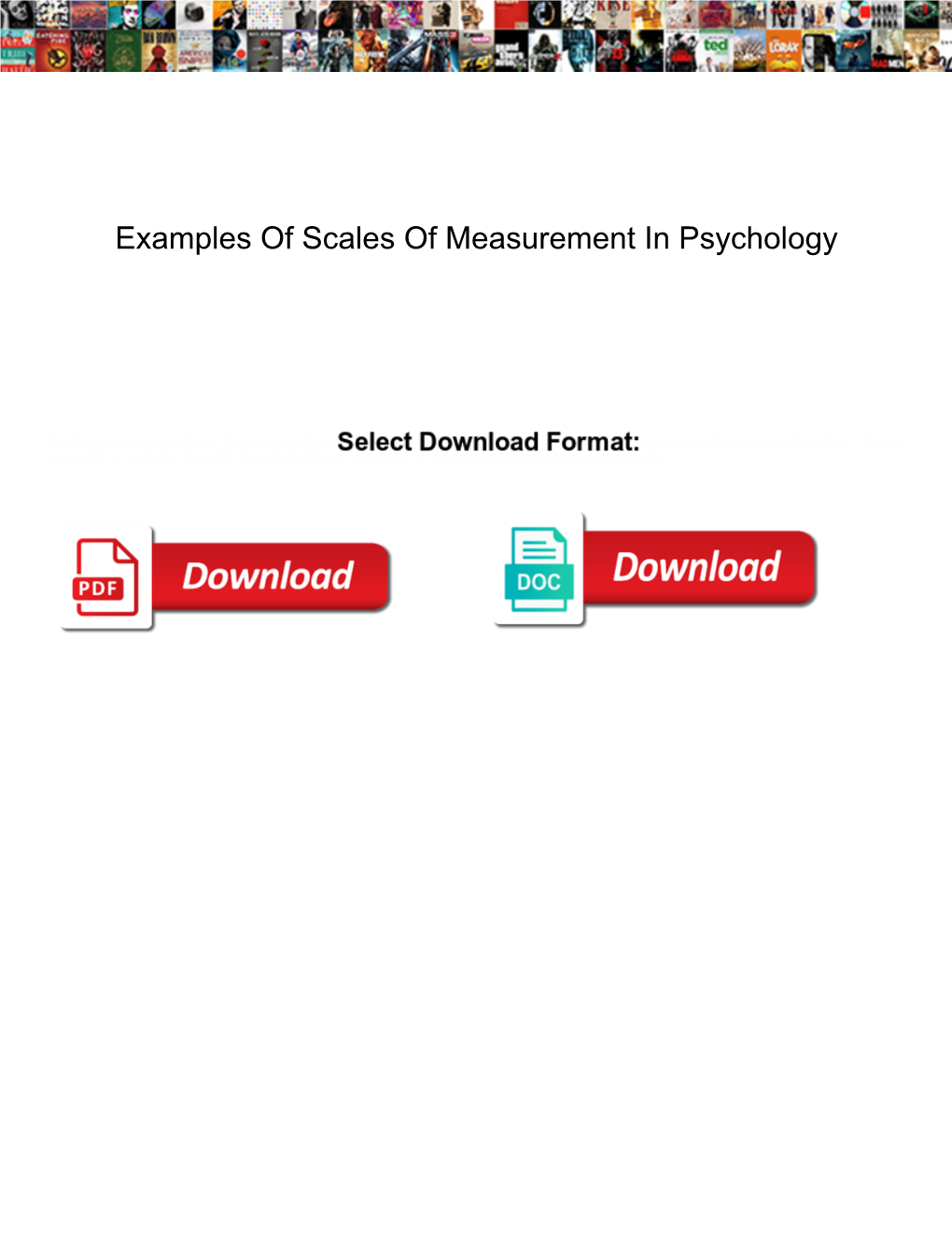 Examples of Scales of Measurement in Psychology