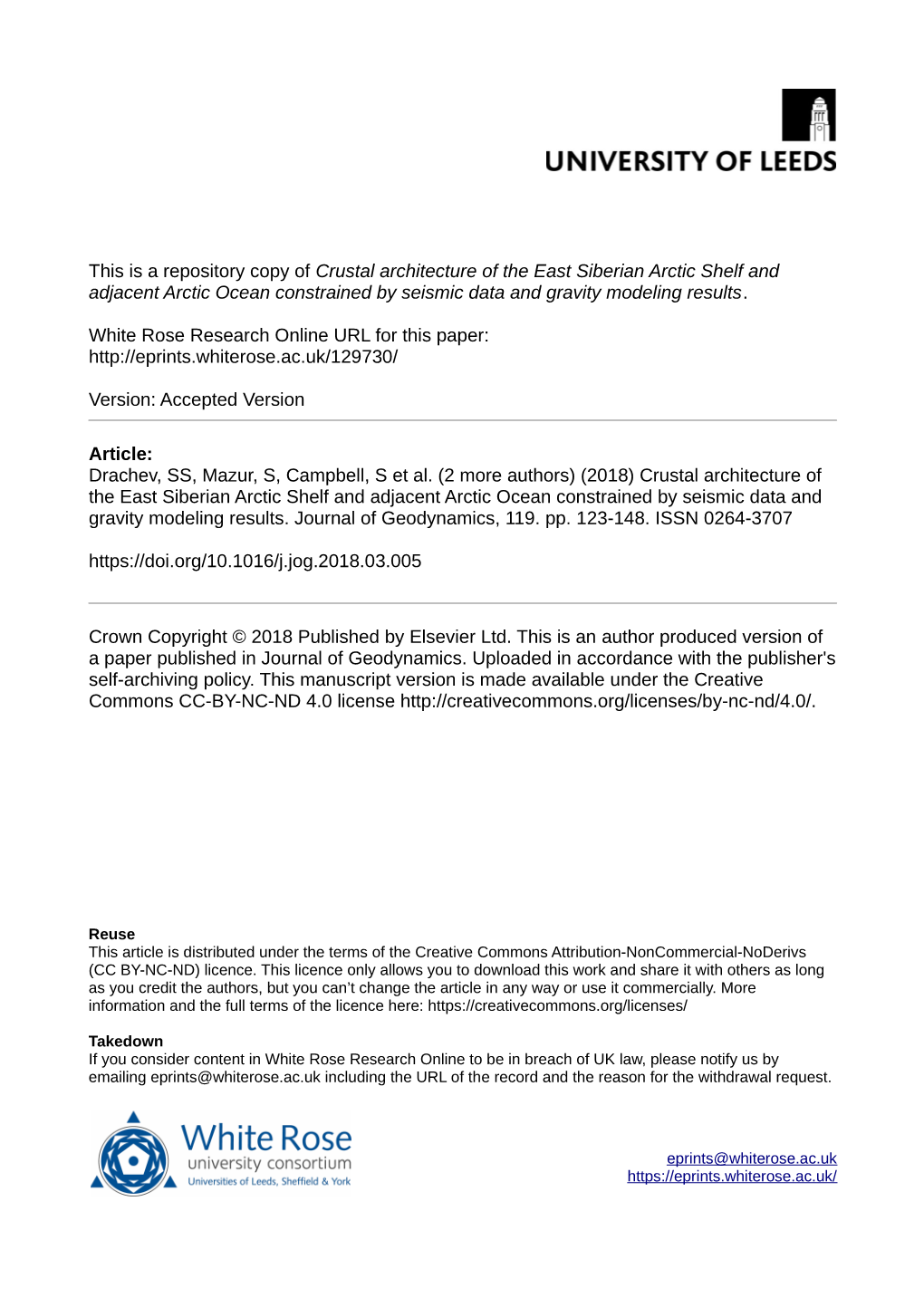 Crustal Architecture of the East Siberian Arctic Shelf and Adjacent Arctic Ocean Constrained by Seismic Data and Gravity Modeling Results