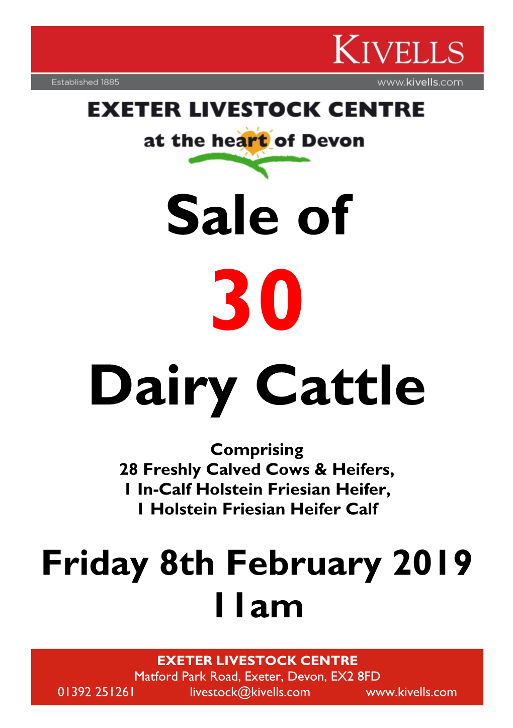 Sale of Dairy Cattle