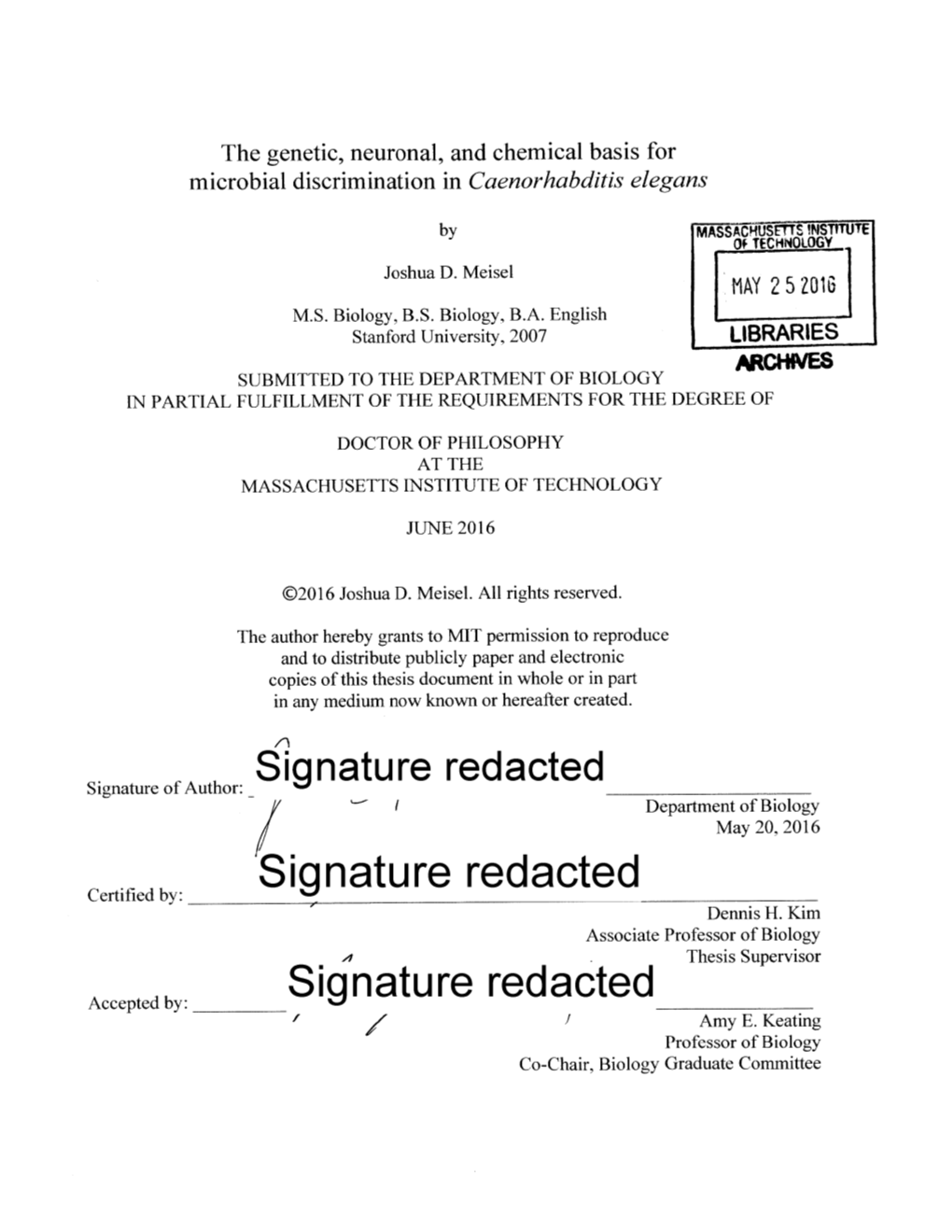 C. Elegans Avoidance Behavior