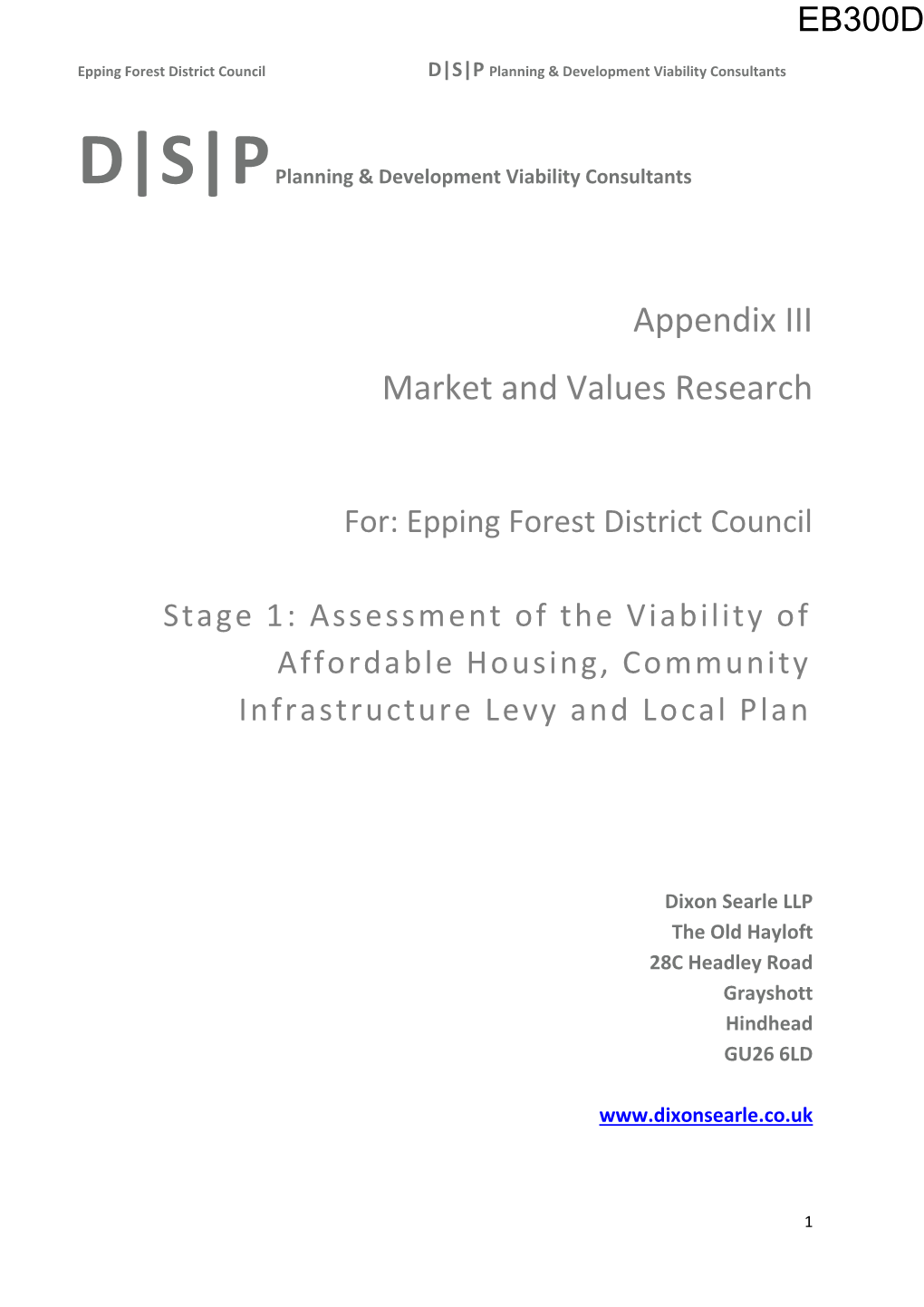 Appendix III Market and Values Research