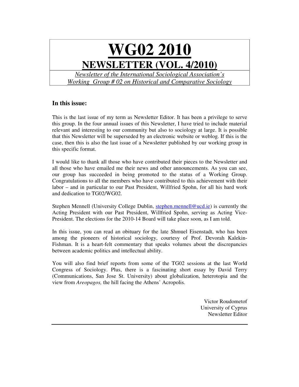 Wg02 2010 Newsletter (Vol