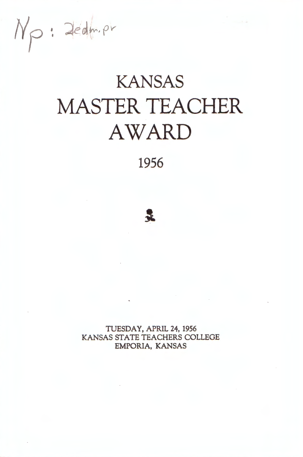 Master Teacher Award 1956