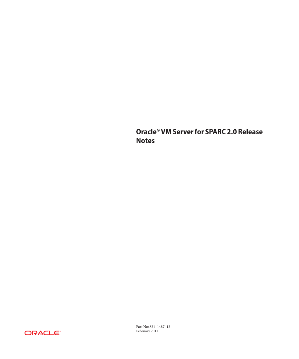 Oracle VM Server for SPARC 2.0 Release Notes