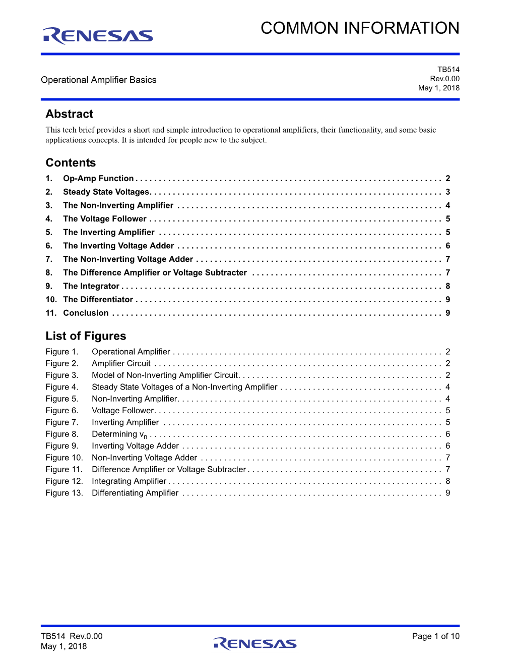 Operational Amplifier Basics Rev.0.00 May 1, 2018