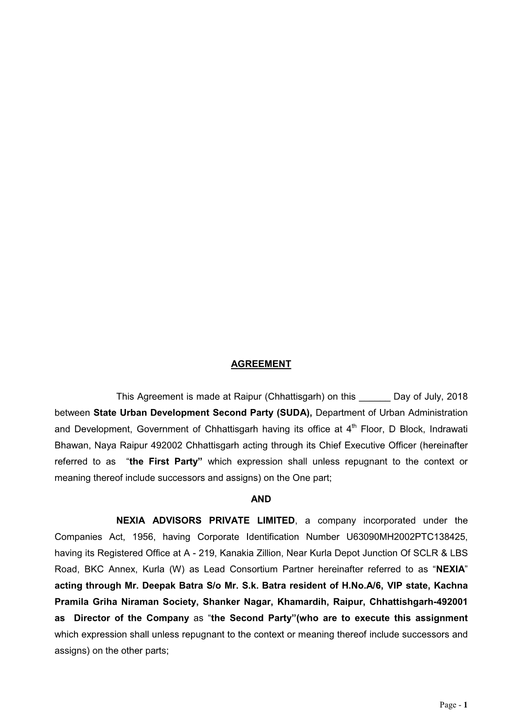 CLSS Agreement Draft Chhattishgarh