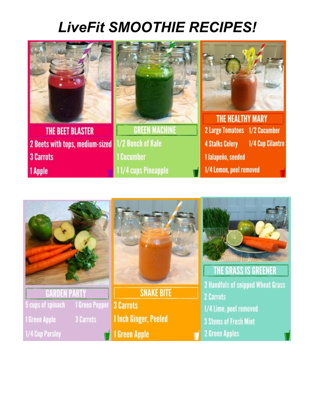 Livefit SMOOTHIE RECIPES!