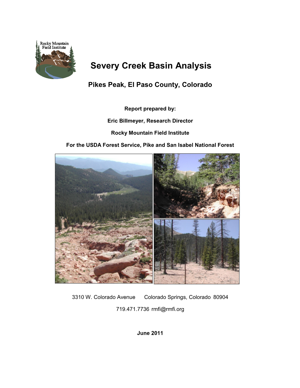 Severy Creek Basin Analysis