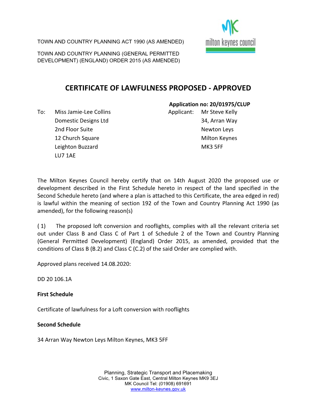 34 Arran Way, Newton Leys Planning Application