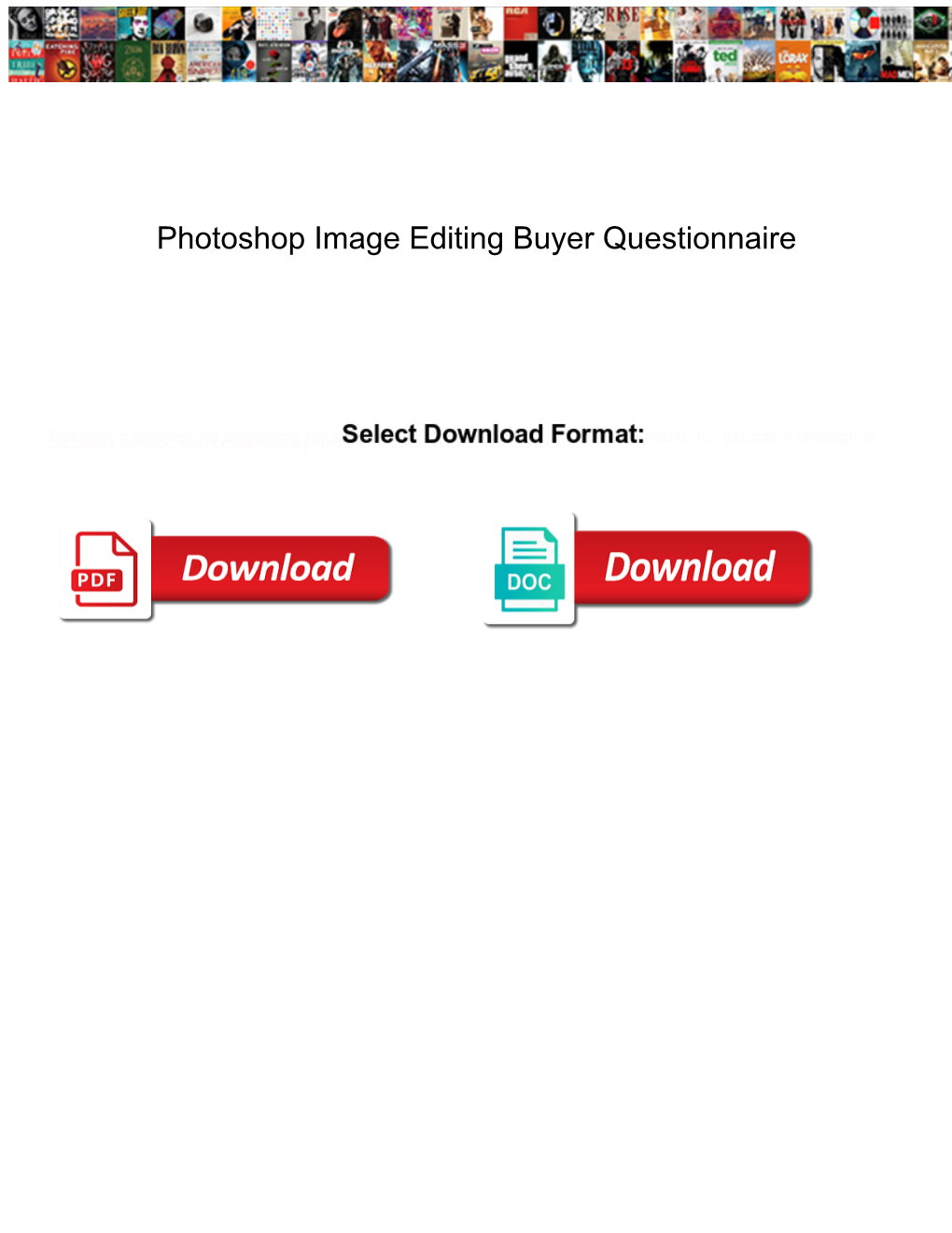 Photoshop Image Editing Buyer Questionnaire