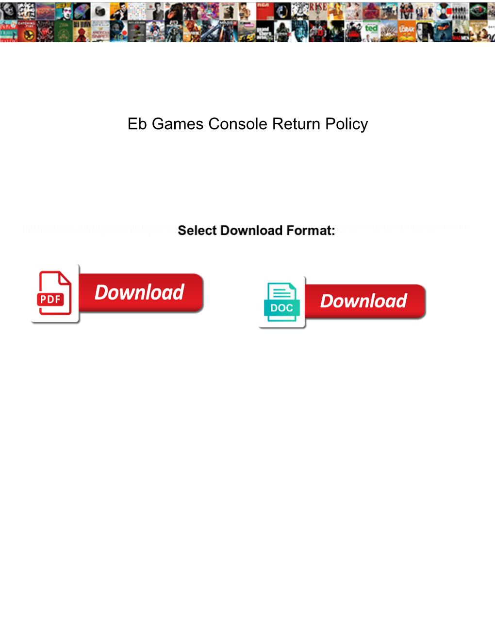 Eb Games Console Return Policy