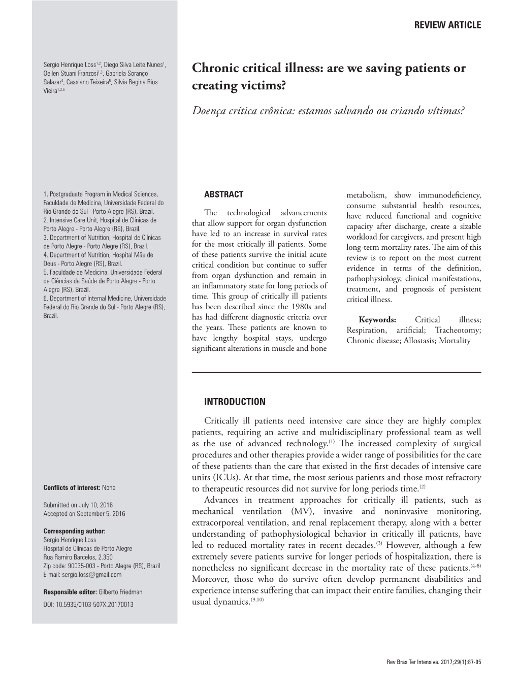 Chronic Critical Illness: Are We Saving Patients Or Creating Victims?