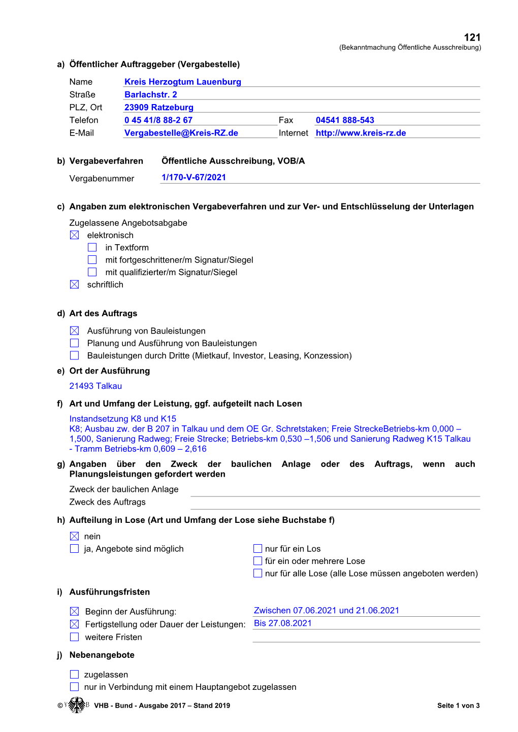 Instandsetzung K8 Und K15 K8; Ausbau Zw