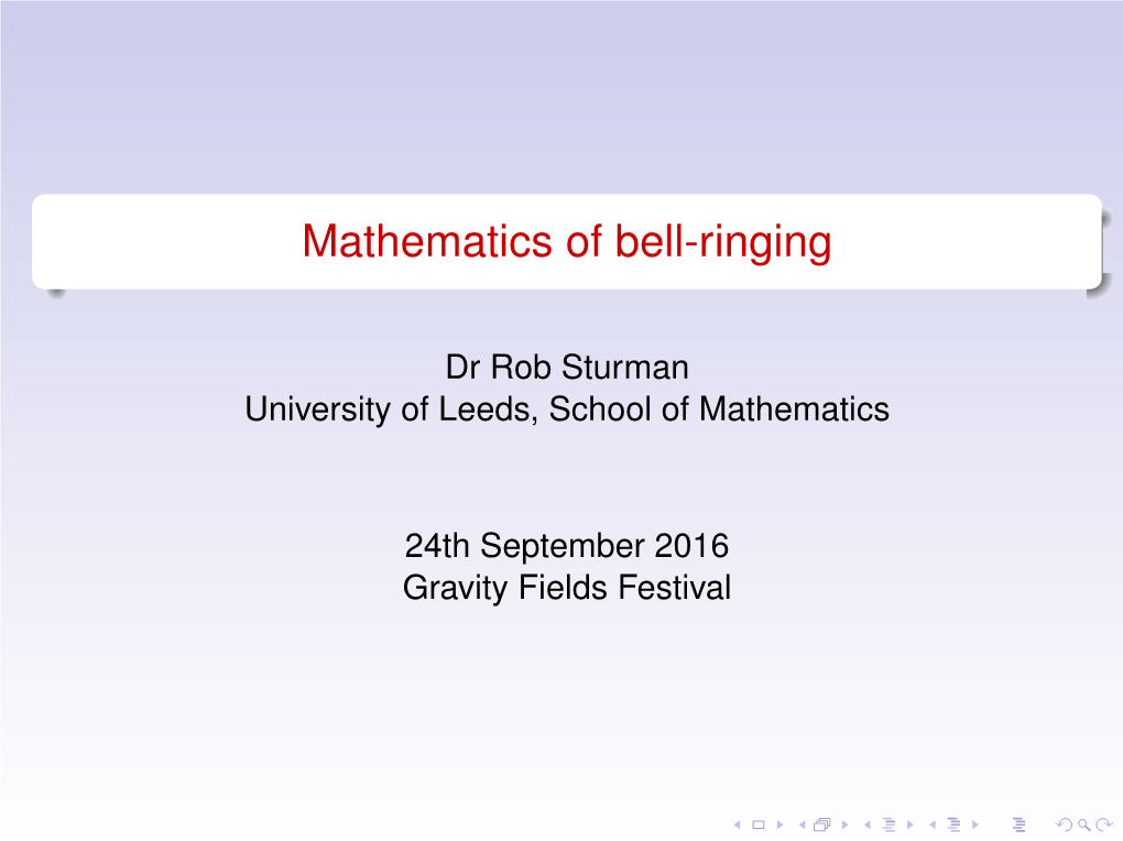Mathematics of Bell-Ringing