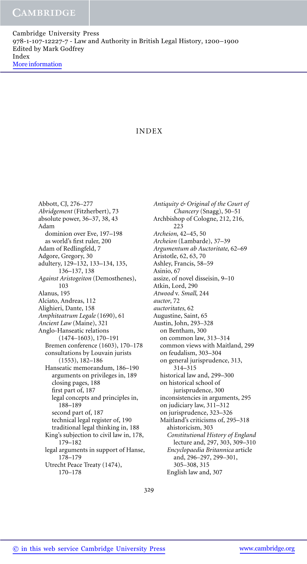 Abbott, CJ, 276–277 Abridgement