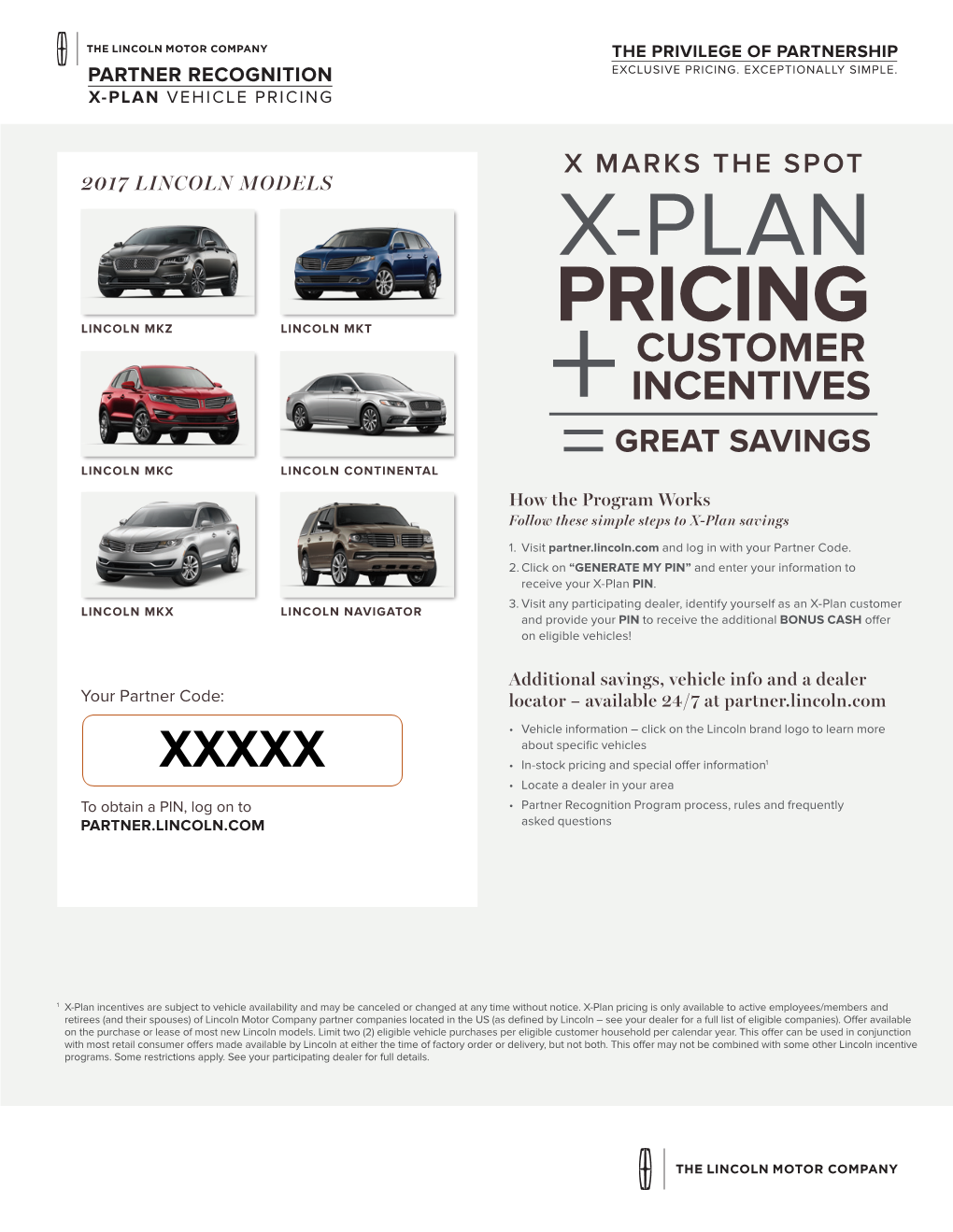 X Marks the Spot 2017 Lincoln Models X-Plan