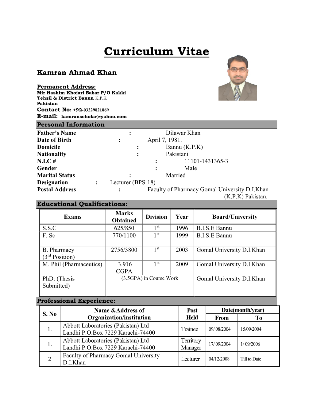 Curriculum Vitae