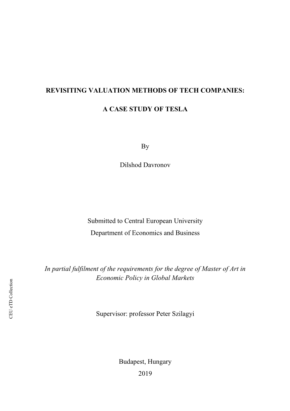 Revisiting Valuation Methods of Tech Companies: a Case
