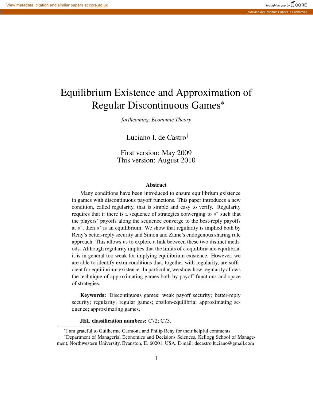 Equilibrium Existence and Approximation of Regular Discontinuous Games∗