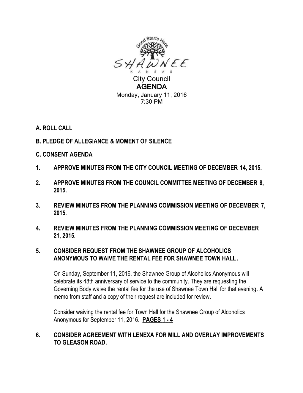 City Council AGENDA