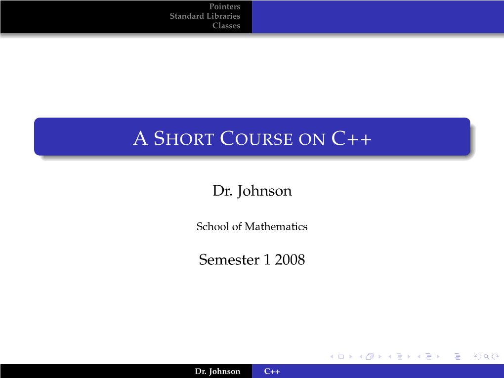 A Short Course On