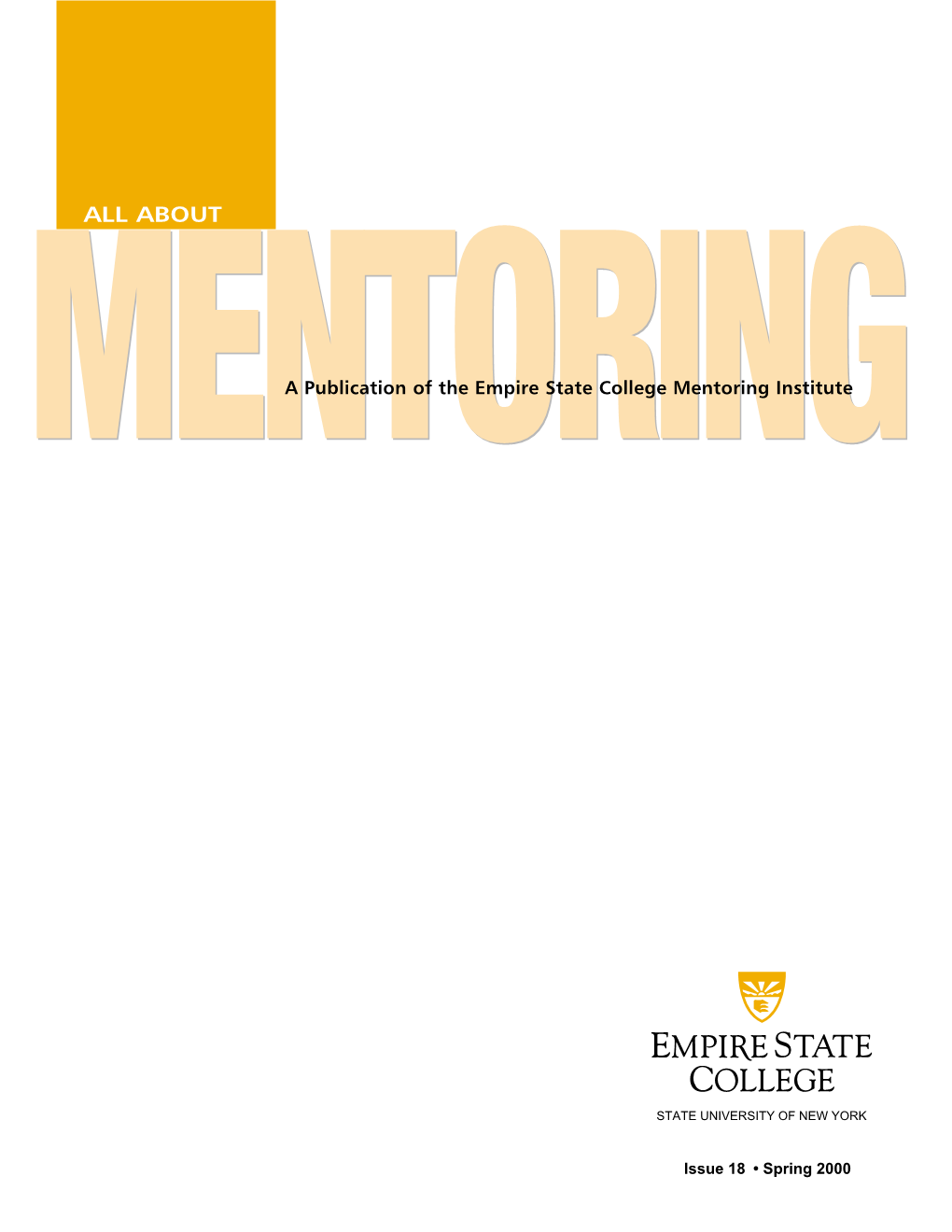 All About Mentoring Issue 18 Spring 2000 (PDF 539Kb)