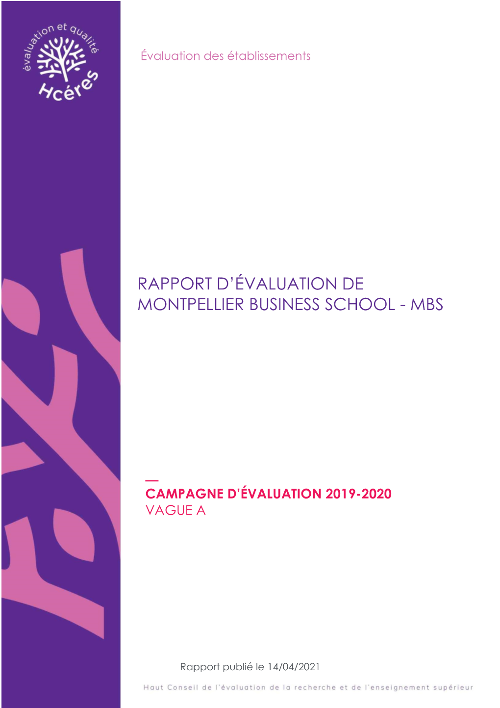 Rapport D'évaluation De Montpellier Business School