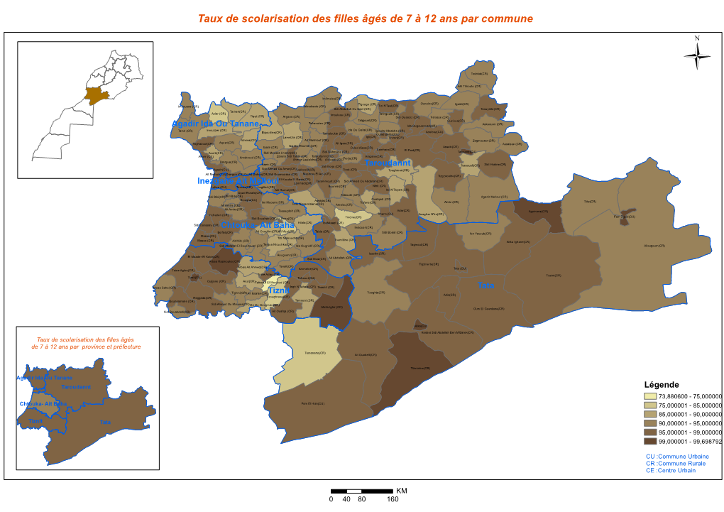 Taux De Scolarisation Des Filles Âgés De 7 À 12 Ans Par Commune Ü Toubkal(CR)