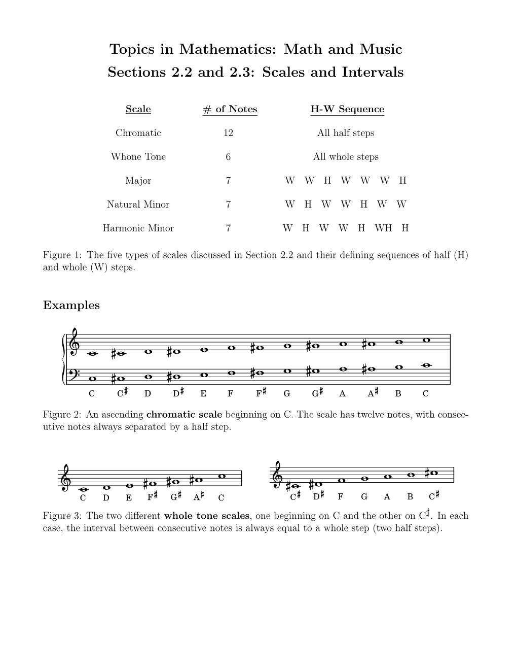 Topics in Mathematics: Math and Music Sections 2.2 and 2.3: Scales and Intervals