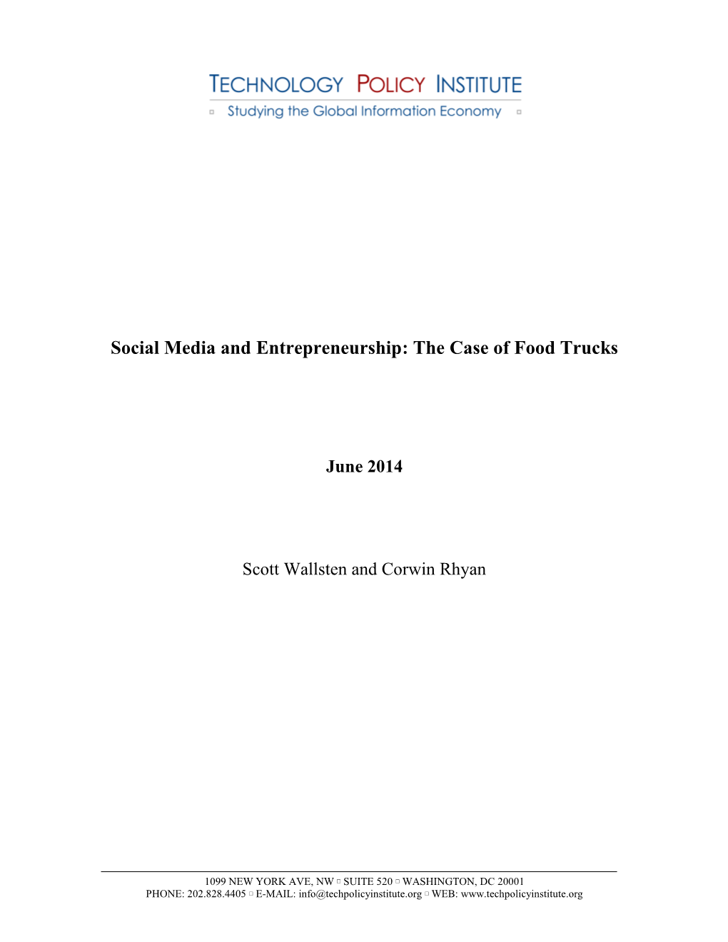 Social Media and Entrepreneurship: the Case of Food Trucks