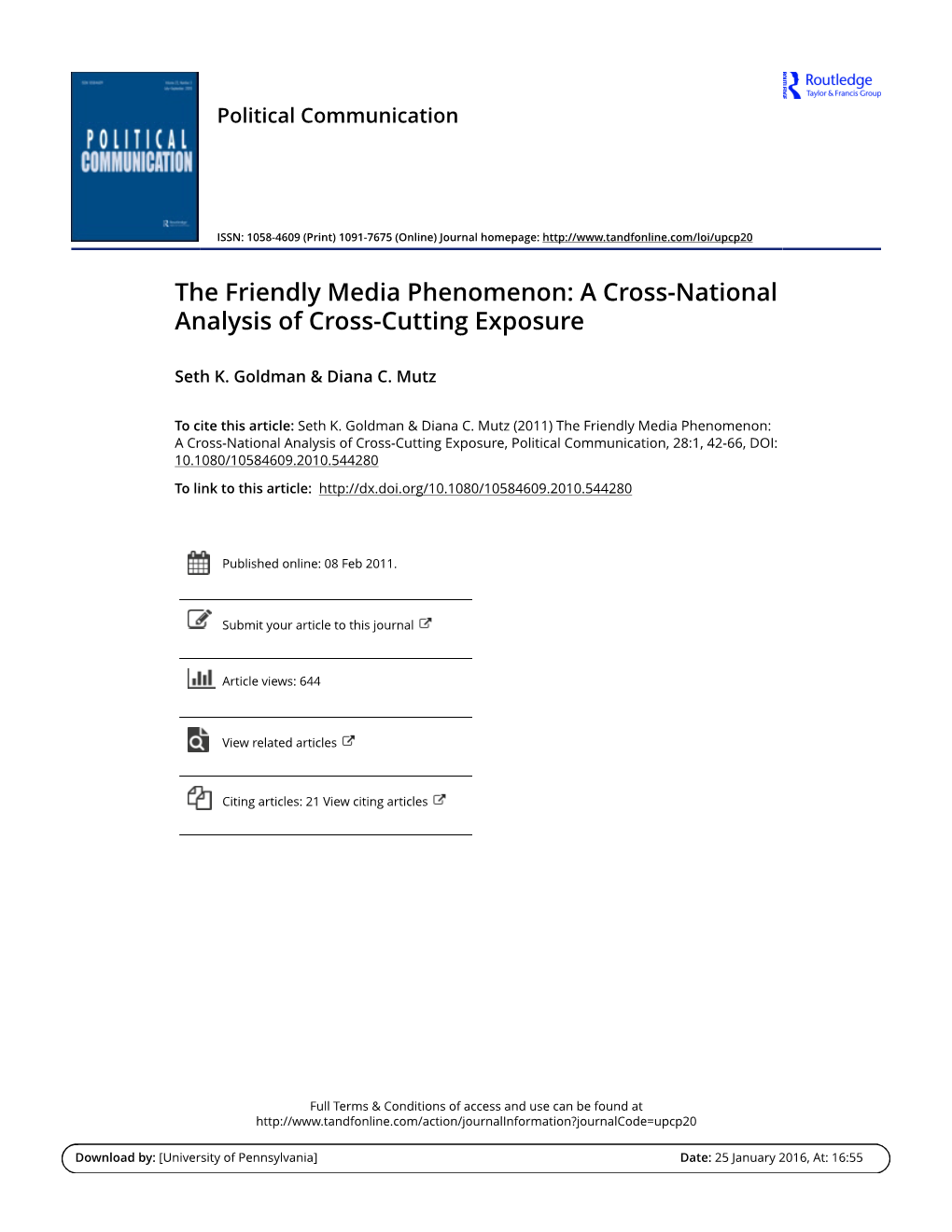 The Friendly Media Phenomenon: a Cross-National Analysis of Cross-Cutting Exposure