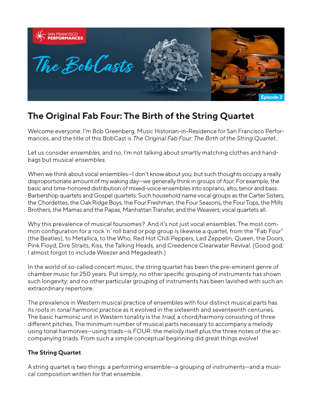 The Birth of the String Quartet