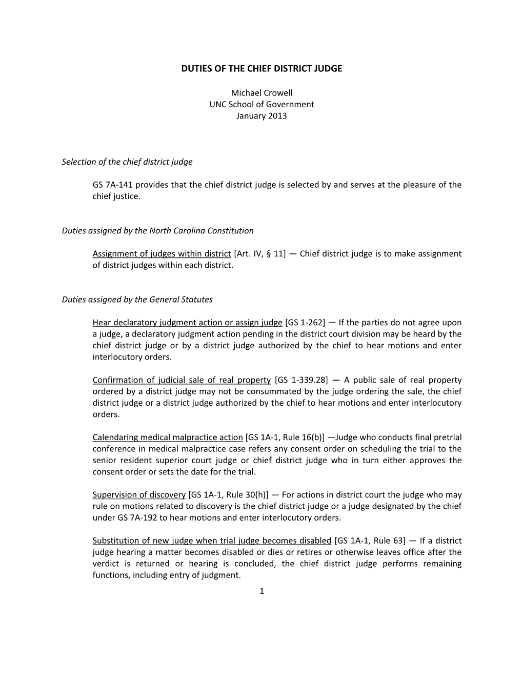 Duties of the Chief District Judge