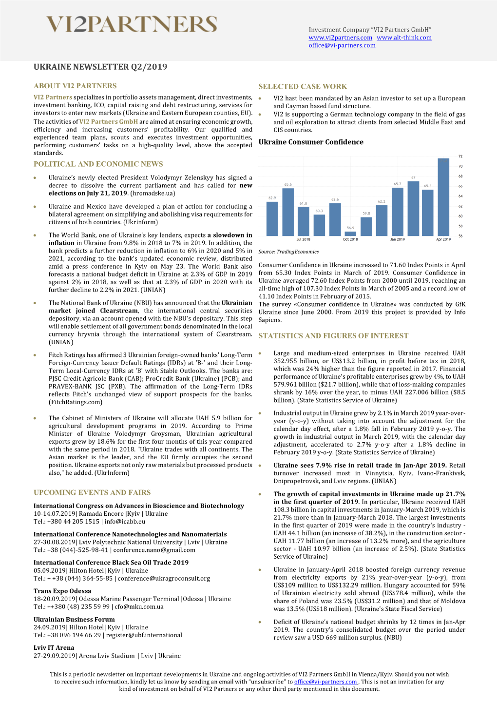 VI2 Partners Ukraine Newsletter Q2 2019