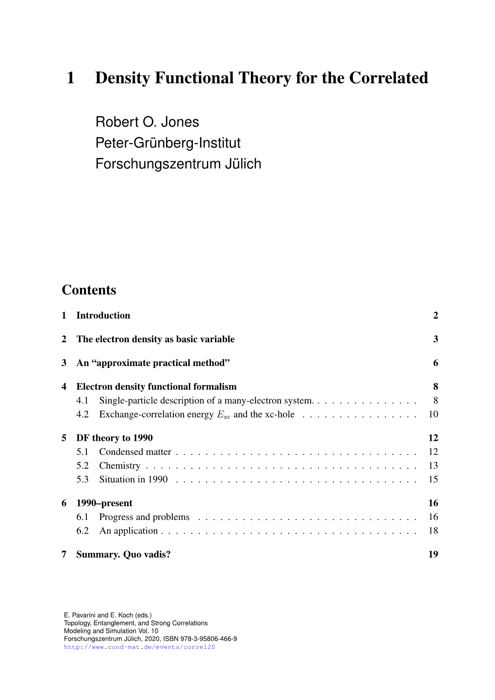 Density Functional Theory for the Correlated