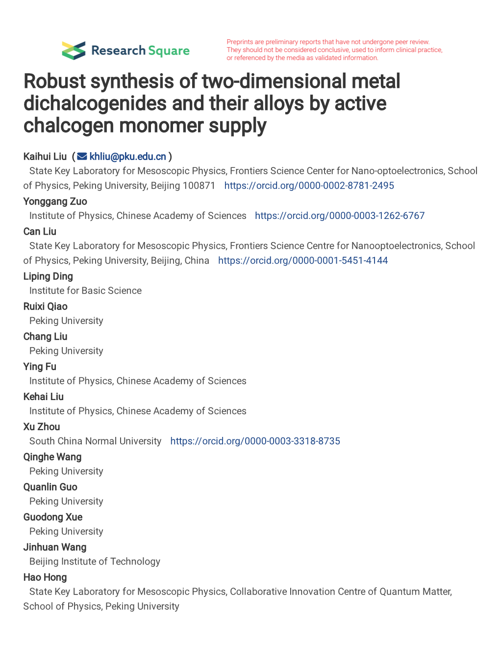 Robust Synthesis of Two-Dimensional Metal Dichalcogenides and Their Alloys by Active Chalcogen Monomer Supply