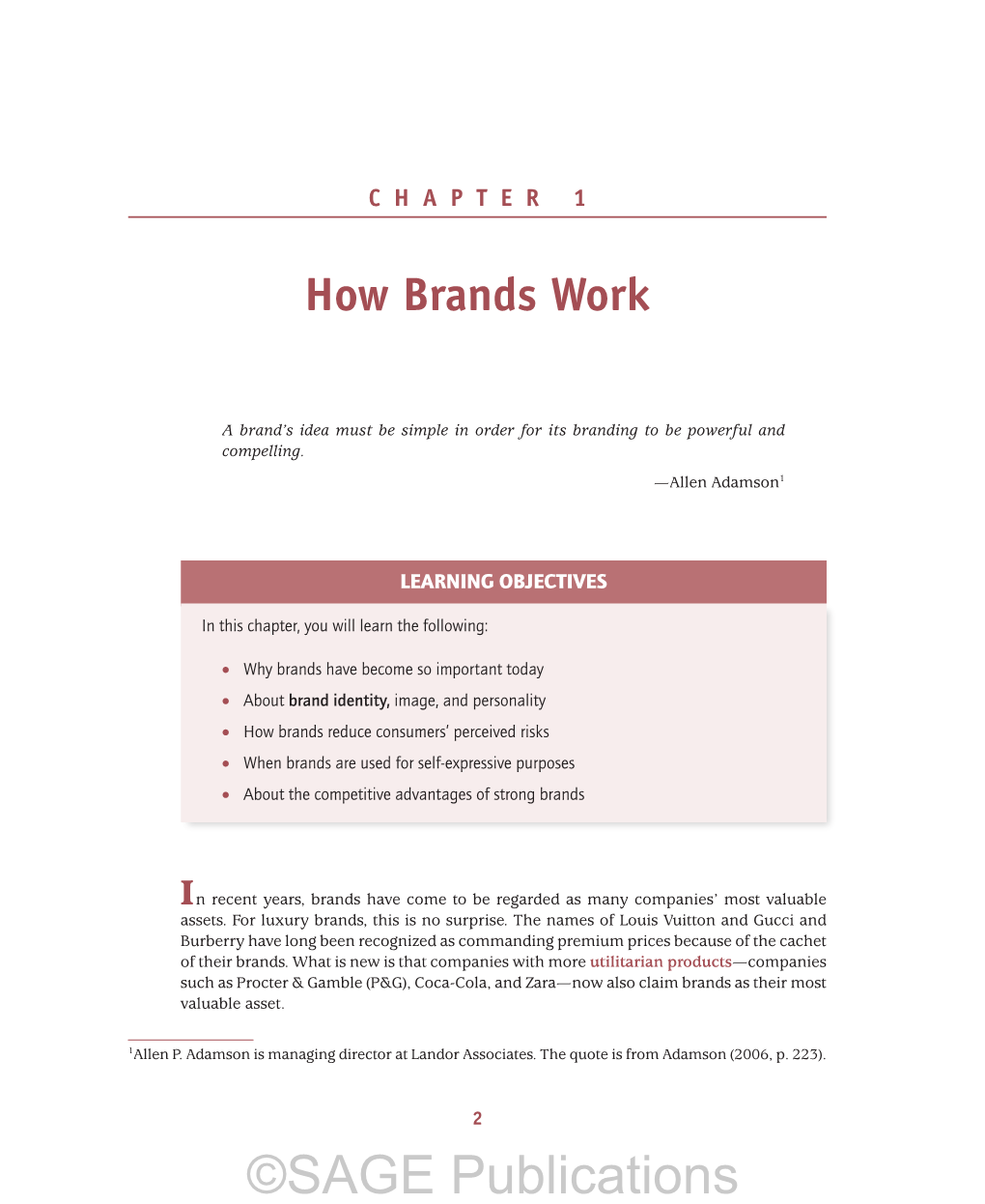 SAGE Publications CHAPTER 1 How Brands Work 3