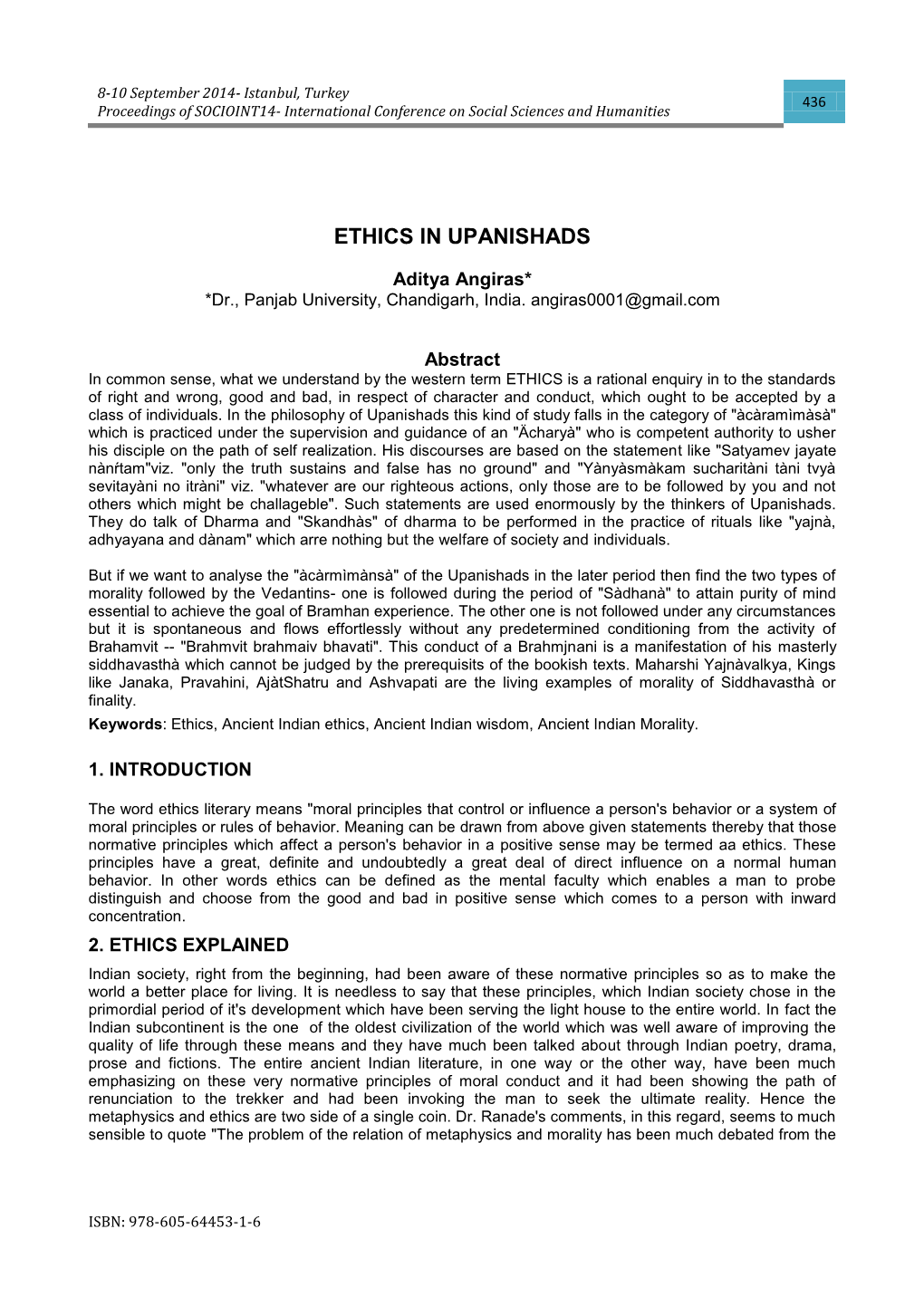 Ethics in Upanishads