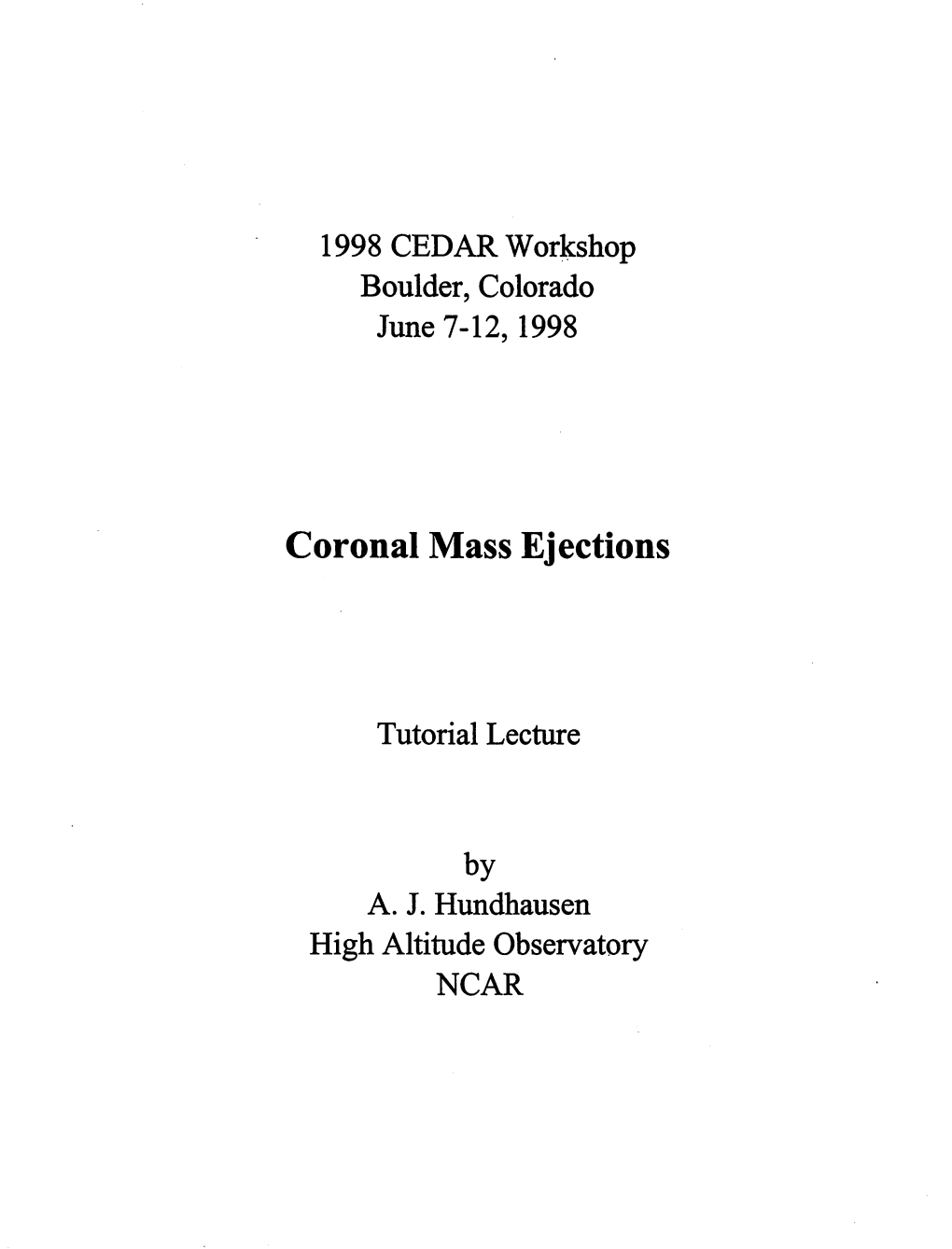 Coronal Mass Ejections