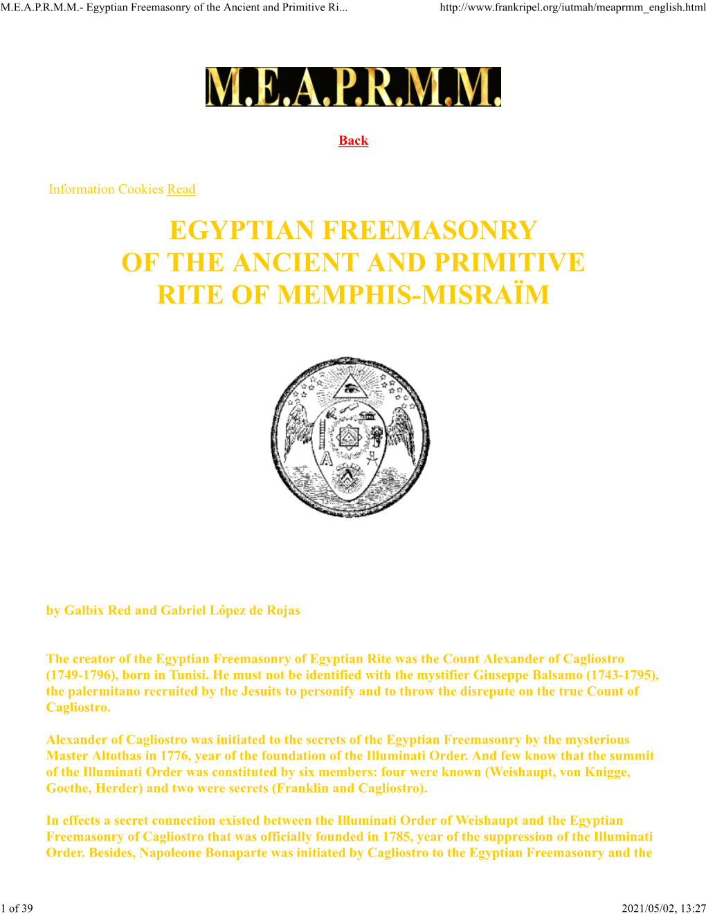 MEAPRMM- Egyptian Freemasonry of the Ancient and Primitive Rite