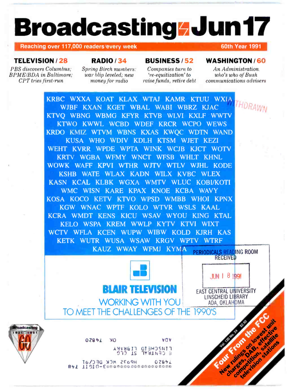 B Roadcasting:Jun17 Reaching Over 117,000 Readers 'Every Week 60Th Year 1991