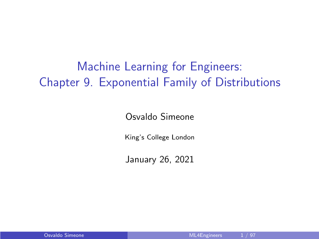 Chapter 9. Exponential Family of Distributions