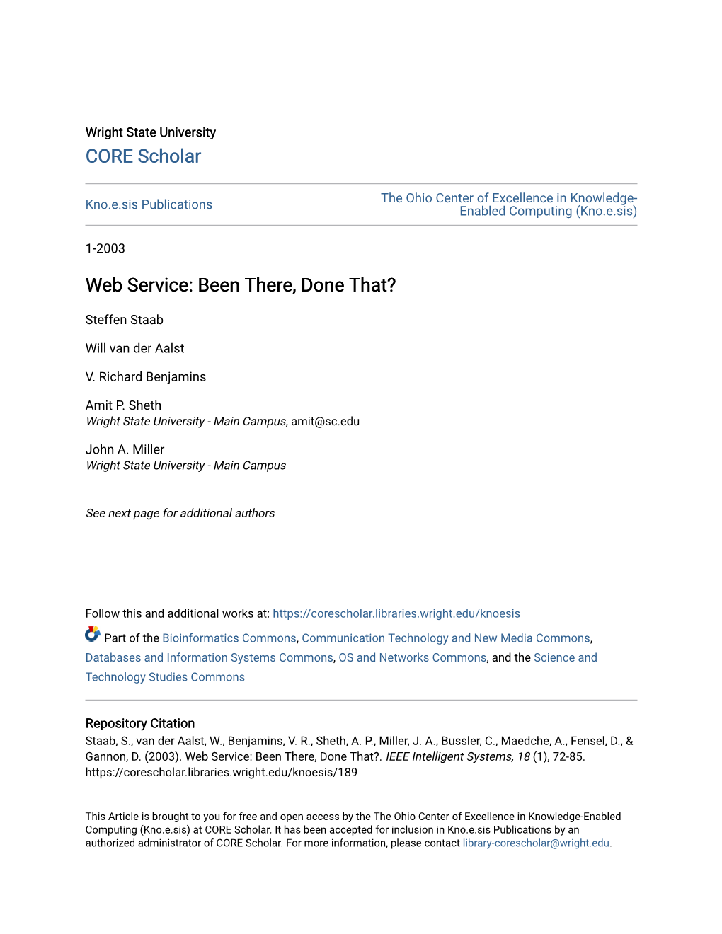 Web Service: Been There, Done That?